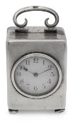 A George V silver miniature carriage timepiece