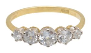 An 18ct diamond graduated five stone ring