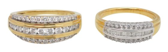 A pair of 18ct diamond eternity bands