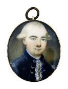 18th century School, possibly Irish 'Portrait miniature of a naval officer'