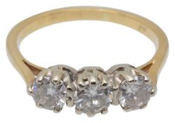 A diamond three stone ring