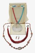Two Indo-Tibetan Himalayan coral bead necklaces