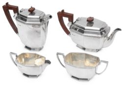 An Elizabeth II four piece silver tea service