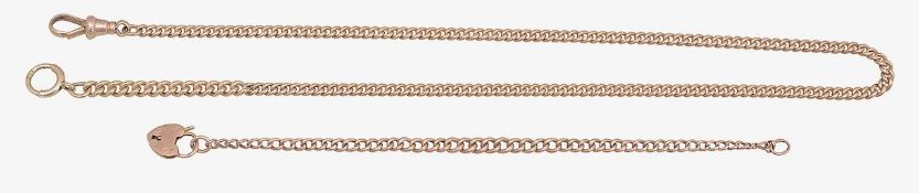 9ct chain with and other bracelet with padlock