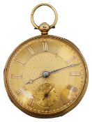 A Victorian 18ct open faced key wind pocket