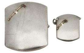 A Cigarette case and matching vesta (riding crop)