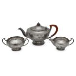 A George VI silver three piece tea service