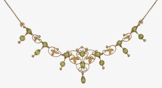 An Edwardian period and seed pearl fringe necklace