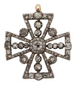 An early/mid 19th century diamond-set cross pendant