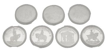 Royal Mint. The Queens Guards. A Collection of Seven coins.
