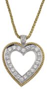 A diamond heart shape pendant