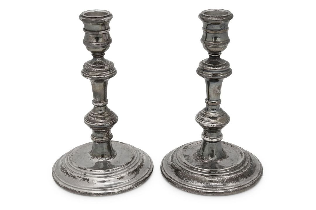 A pair of Elizabeth II silver candlesticks in George I style