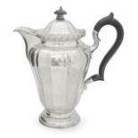 An Edward VII silver hot water jug