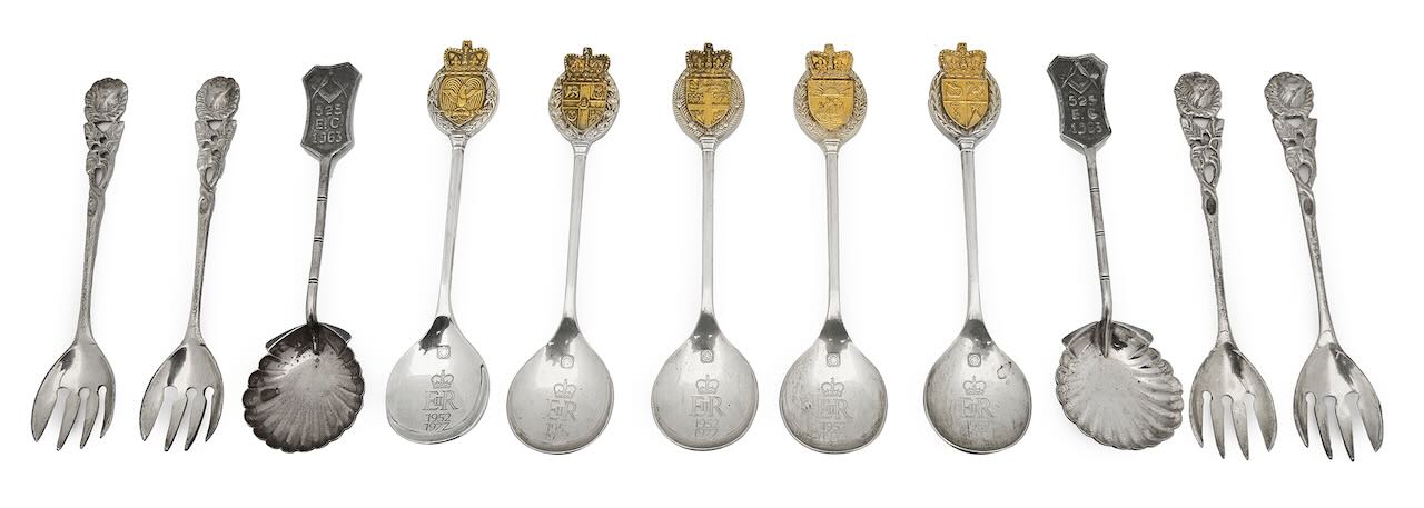 A collection of silver spoons, tongs and other items - Image 2 of 2