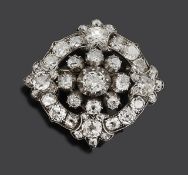 A mid Victorian diamond-set brooch/pendant/clasp