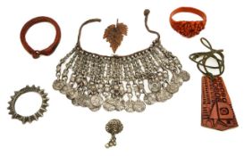 Tribal and Vintage Jewellery Collection, inc. pendant attributed to Ron Hitchens