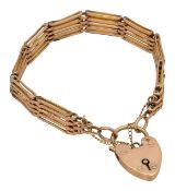 A gate bracelet with heart padlock