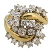 An 18ct gold 1970s diamond cocktail ring