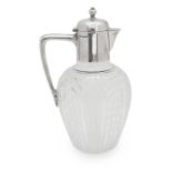 A Victorian silver mounted glass claret jug