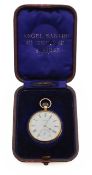 An 18ct gold T.R.Russel keyless open faced pocket watch