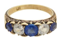 A five stone half hoop graduated ring