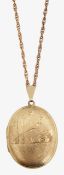 A 9ct locket on chain
