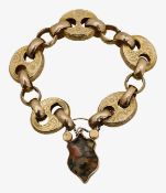 A Victorian Scottish bracelet with hard stone lock,