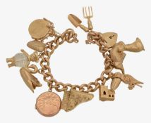 A 9ct gold charm bracelet