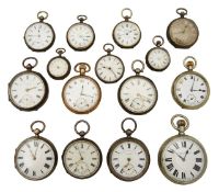 A collection of silver pocket watches