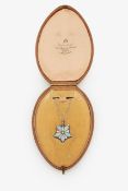 An Edwardian diamond and opal pendant