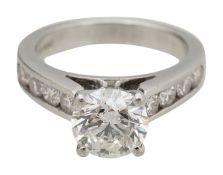 A platinum diamond solitaire ring