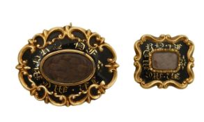 Two Victorian mourning brooches (2)