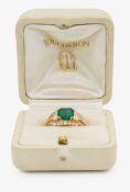 A French mid 20th century emerald and diamond-set ring by Boucheron