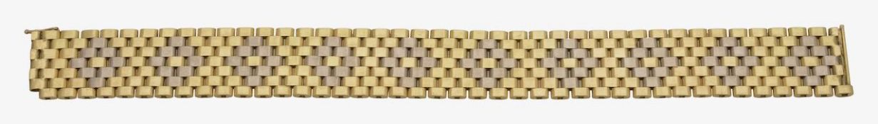 A bi-coloured wide link bracelet