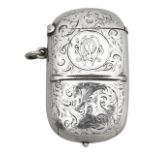 A late Victorian silver combination vesta / stamp holder and sovereign case