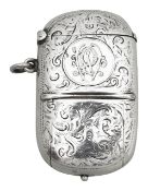 A late Victorian silver combination vesta / stamp holder and sovereign case