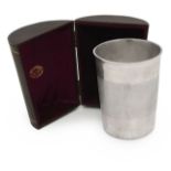 A large Victorian silver beaker