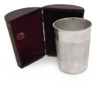 A large Victorian silver beaker
