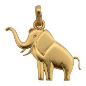 A French 18ct gold elephant charm