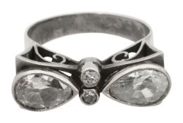 An early European 1900's two stone diamond ring