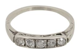 A diamond five stone ring