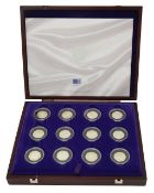 Twelve coin Coronation Anniversary collection of silver proof 50 pence coins