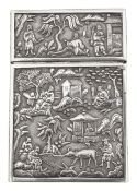 A late 19th century Cantonese silver card case