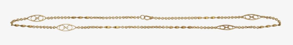 A 9ct fancy link necklace