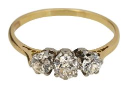 A diamond three stone ring