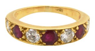 A diamond ruby eternity ring