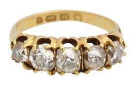 A late Victorian five stone diamond ring