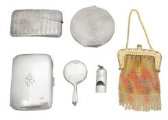 Five items of silver vertu