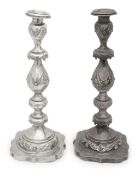 A pair of George V silver Sabbath candlesticks