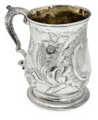 An early George II silver pint tankard
